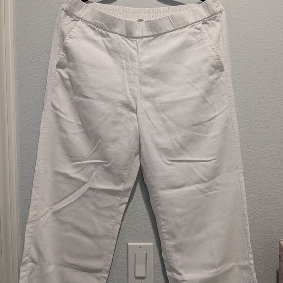 Vintage Caslon White Linen Pants - Small - Picture 1 of 7